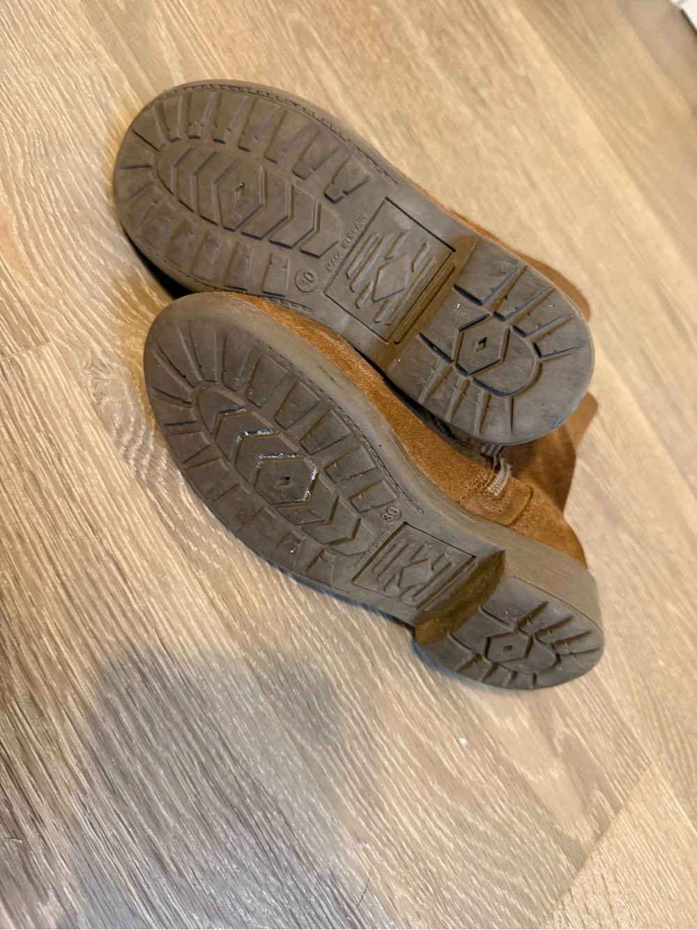 GAP Kids Suede Chestnut Ankle Boots with Buckle Detail